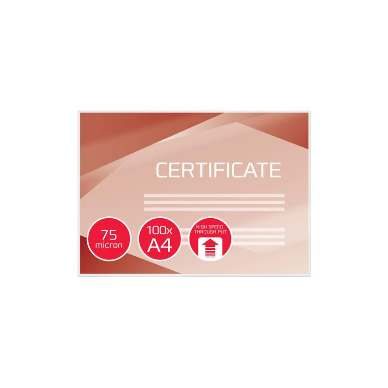 GBC Paquet de 100 Pochettes de plastification GBC HighSpeed A4, 2 x 75 microns 3747347