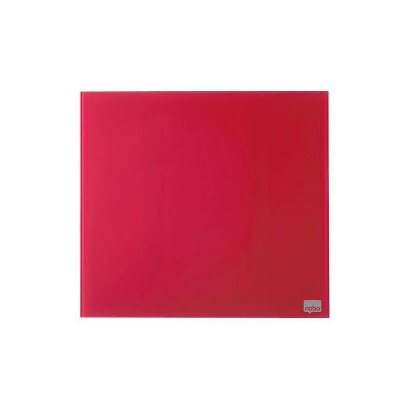 NOBO Tableau mémo magnétique en verre - 300x300 mm - rouge - NOBO 1903954