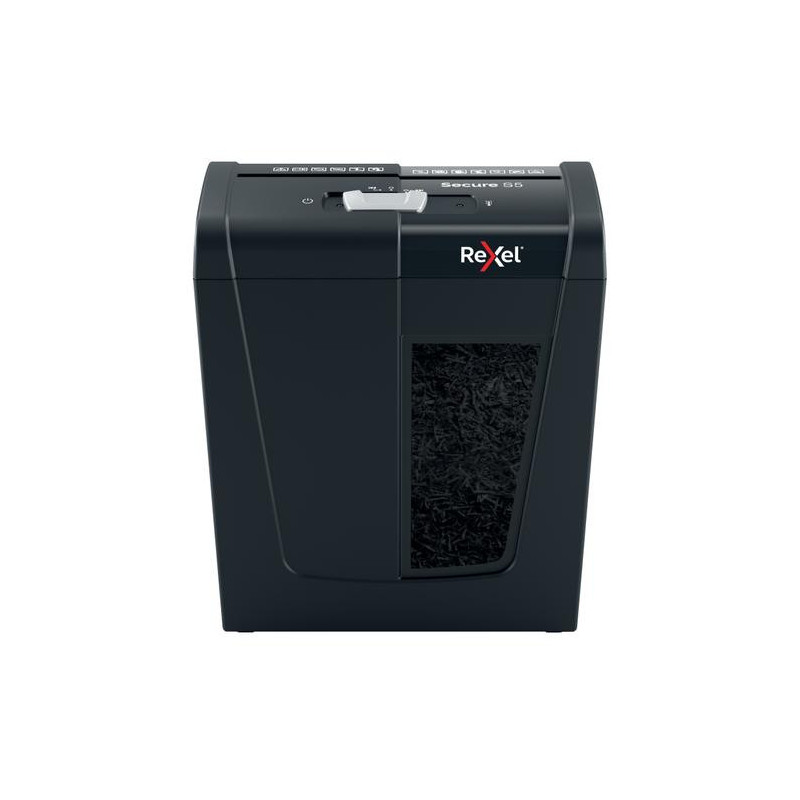 REXEL Destructeur Secure S5,5 feuilles+agrafes/trombones,coupe droite,sécurité P2,corbeille 10L 2020121EU
