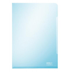 LEITZ Sachet de 100 pochettes-coin A4 en PVC 15/100eme lisse. Coloris bleu