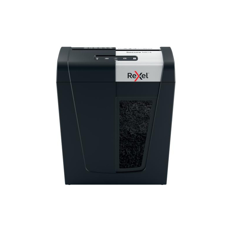 REXEL Destructeur Secure MC4 détruit 4 feuilles, coupe micro, sécurité P-5, corbeille 14L 2020129EU