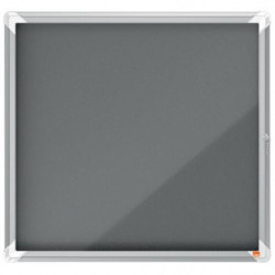 NOBO Vitrine d'affichage porte battante Premium Plus - feutre gris - 6 x A4 - 1915328