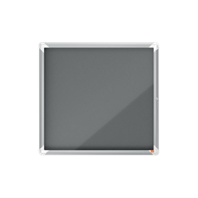 NOBO Vitrine d'affichage porte battante Premium Plus - feutre gris - 6 x A4 - 1915328