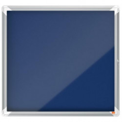 NOBO Vitrine d'affichage porte battante Premium Plus - feutre bleu - 6 x A4 - 1902555