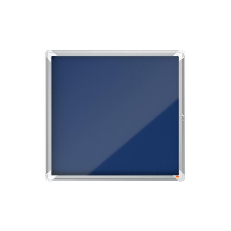 NOBO Vitrine d'affichage porte battante Premium Plus - feutre bleu - 6 x A4 - 1902555