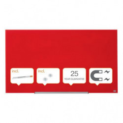 NOBO Tableau en verre widescreen - 1264 x 711 mm - rouge - NOBO 1905185