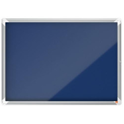 NOBO Vitrine d'affichage porte battante Premium Plus - feutre bleu - 8 x A4 - 1915327