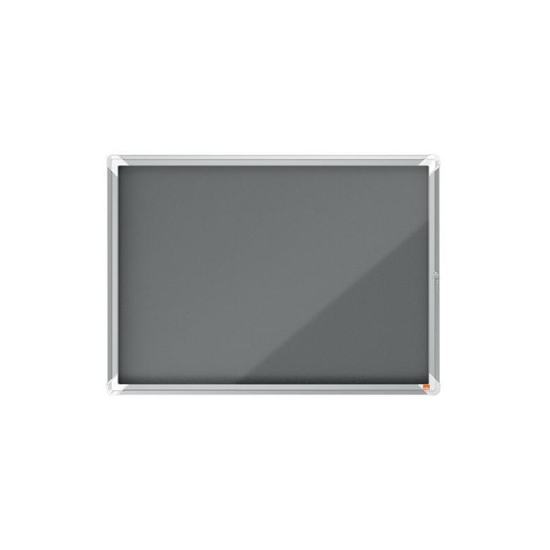 NOBO Vitrine d'affichage porte battante Premium Plus - feutre gris - 8 x A4 - 1915329