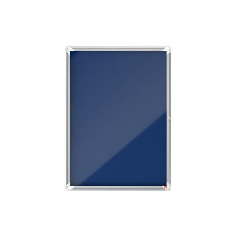 NOBO Vitrine d'affichage porte battante Premium Plus - feutre bleu - 9 x A4 - 1902556