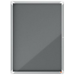 NOBO Vitrine d'affichage porte battante Premium Plus - feutre gris - 9 x A4 - 1915330