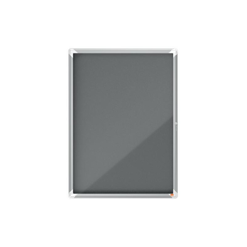 NOBO Vitrine d'affichage porte battante Premium Plus - feutre gris - 9 x A4 - 1915330