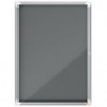 NOBO Vitrine d'affichage porte battante Premium Plus - feutre gris - 9 x A4 - 1915330