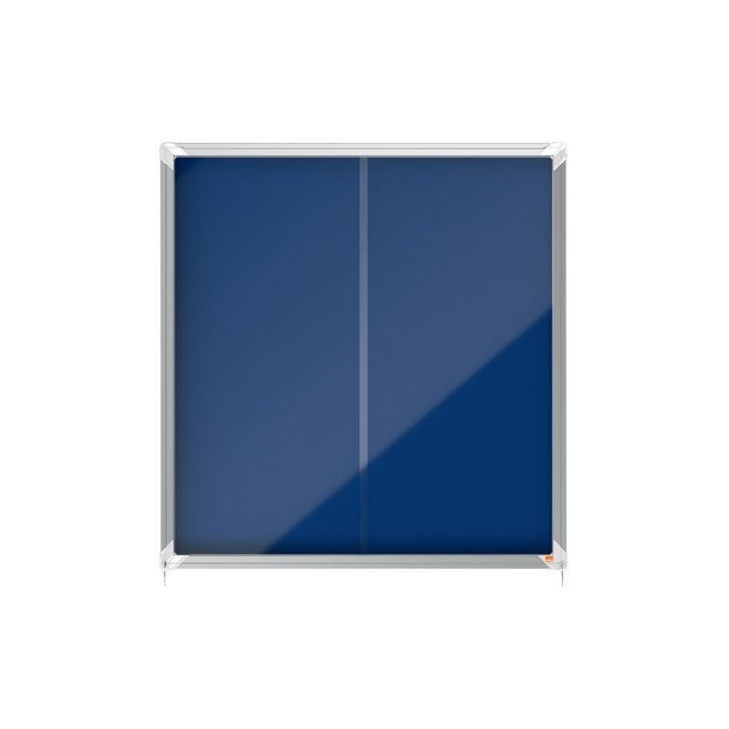 NOBO Vitrine d'affichage porte coulissante Premium Plus - feutre bleu - 12 x A4 - 1902566