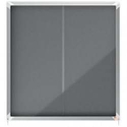 NOBO Vitrine d'affichage porte coulissante Premium Plus - feutre gris - 12 x A4 - 1915337