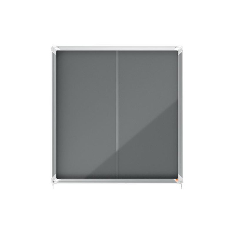 NOBO Vitrine d'affichage porte coulissante Premium Plus - feutre gris - 12 x A4 - 1915337