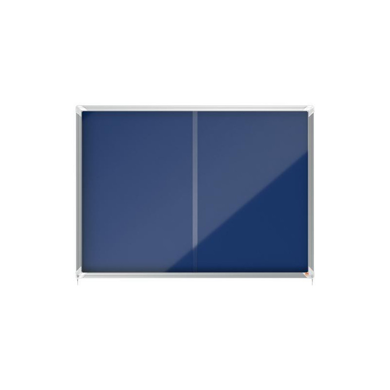 NOBO Vitrine d'affichage porte coulissante Premium Plus - feutre bleu - 18 x A4 - 1915334