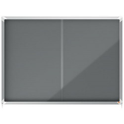 NOBO Vitrine d'affichage porte coulissante Premimum Plus - feutre gris - 18 x A4 - 1915338