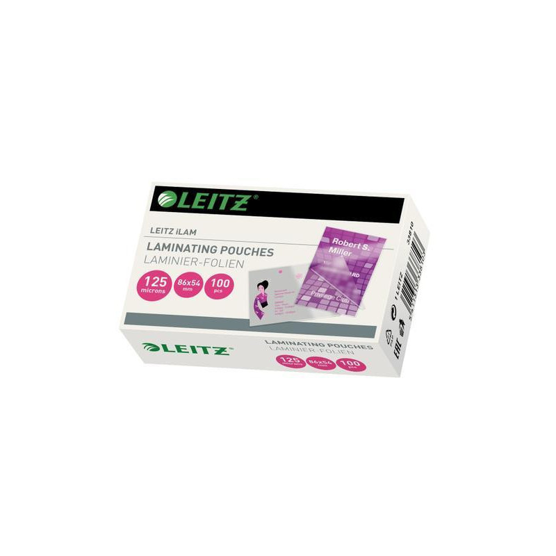 LEITZ Pochettes Leitz iLAM pour plastification à chaud, format CB 54 x 86 mm, 125 microns 33810