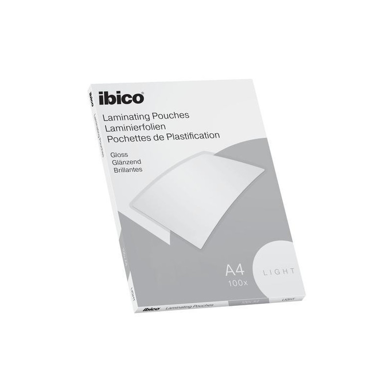 IBICO Basics light Paquet de 100 Pochettes plastification A4, 2 x 75 microns 627308