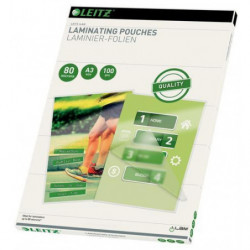 LEITZ Paquet de 100 Pochettes Leitz iLAM pour plastification à chaud, A3, 2 x 80 microns 33819