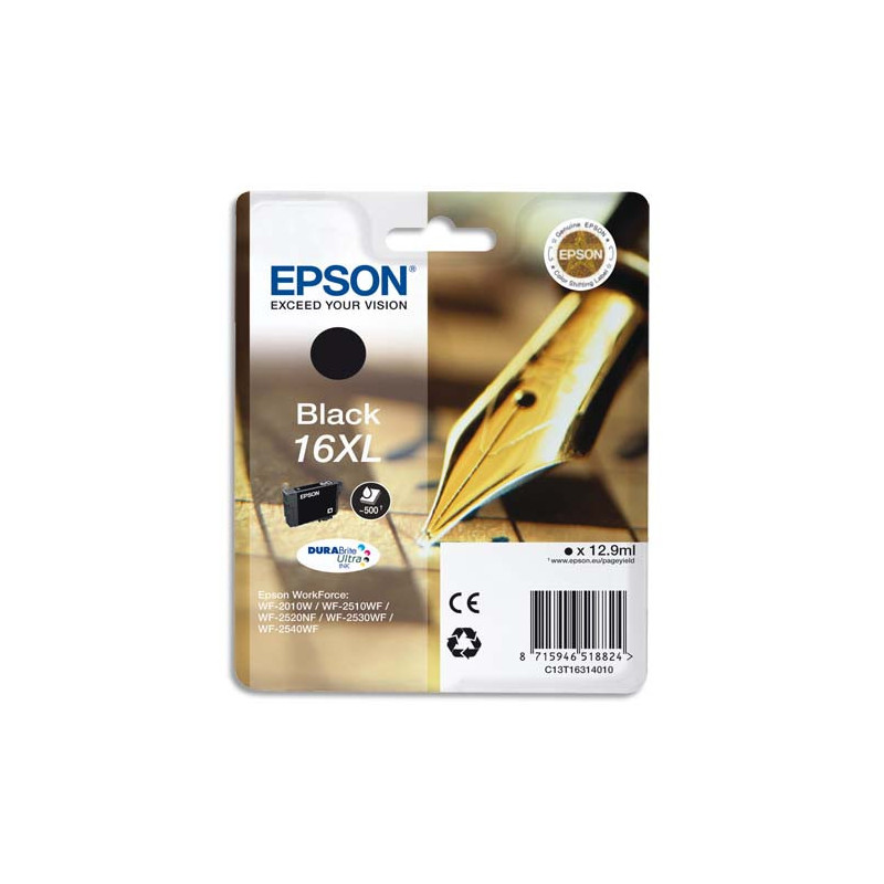 EPSON Cartouche Jet d'Encre DURABrite Ultra Noir XL ''Stylo à plume'' 16 - C13T16314012
