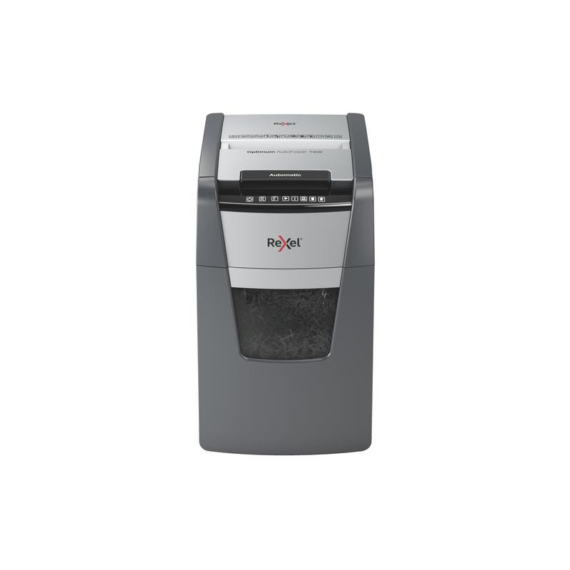 REXEL Destructeur Optimum Auto+ 130X, 130f auto/8f man,coupe croisée,sécurité P4,corbeille 44L 2020130XEU