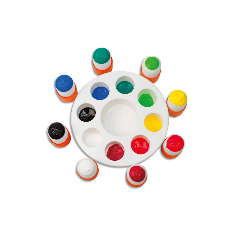 CLEOPATRE Palette peinture et 8 tampons mousse plastique maternelle