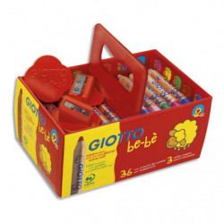 GIOTTO Schoolpack 36 crayons maxi + 3 tailles crayon