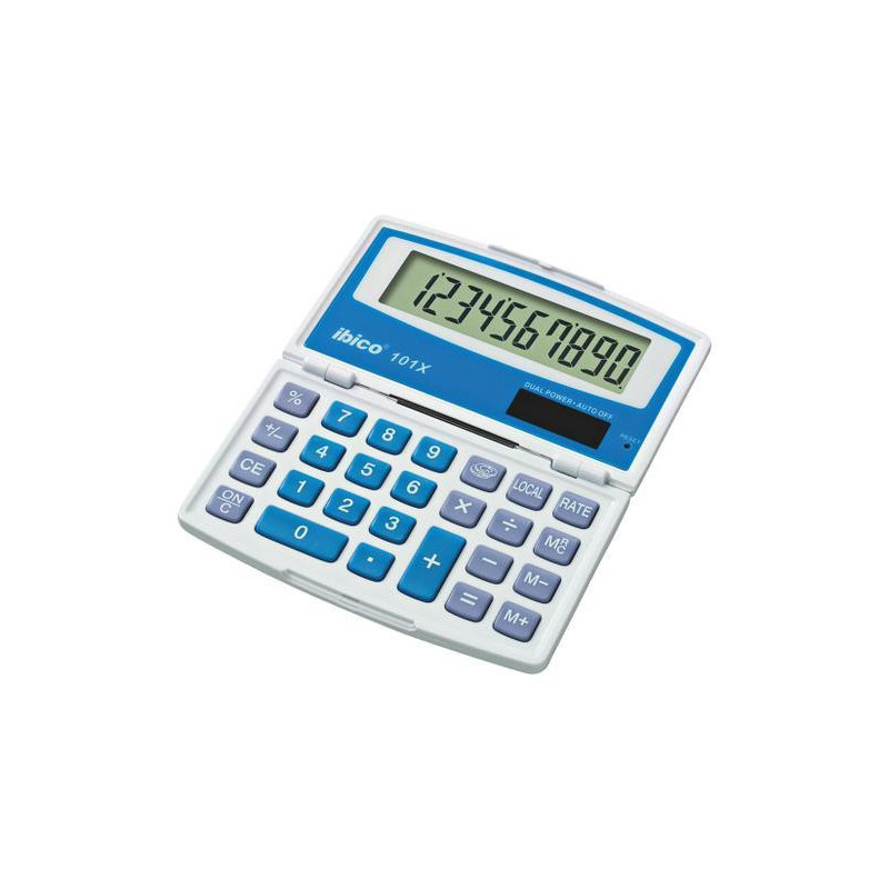 IBICO Calculatrice de poche Ibico 101X Grand écran LCD à 10 chiffres, écran repliable IB410130