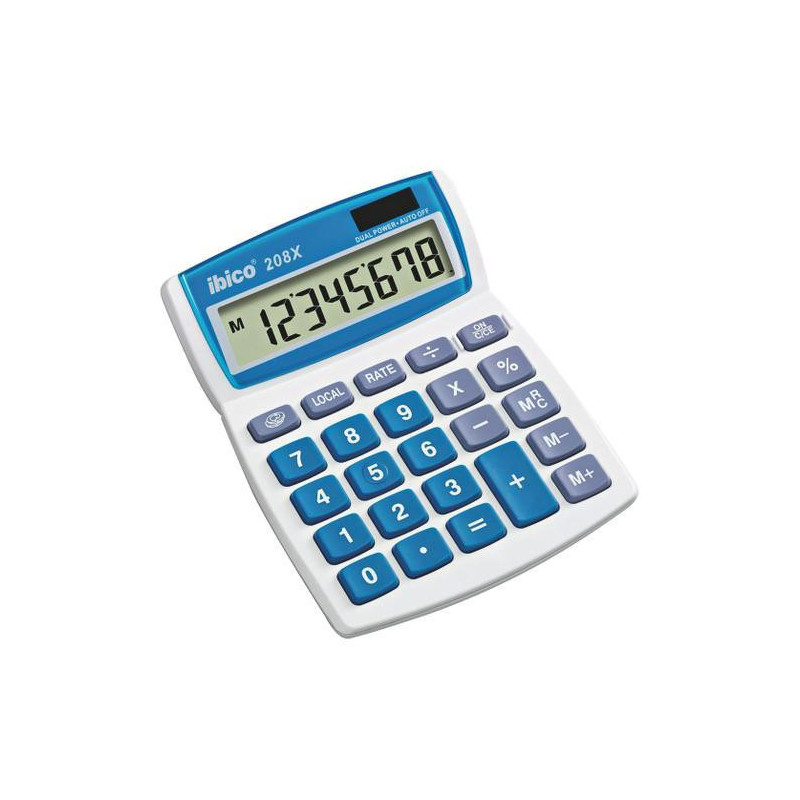 IBICO Blister calculatrice de bureau 208X Écran LCD à 8 chiffres, écran à inclinaison réglable IB410147