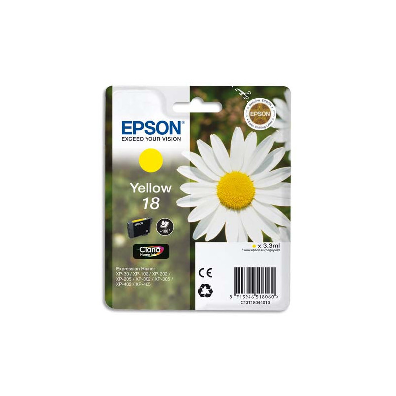 EPSON Cartouche Jet d'Encre Claria Home Jaune ''Pâquerette'' 18 - C13T18044012