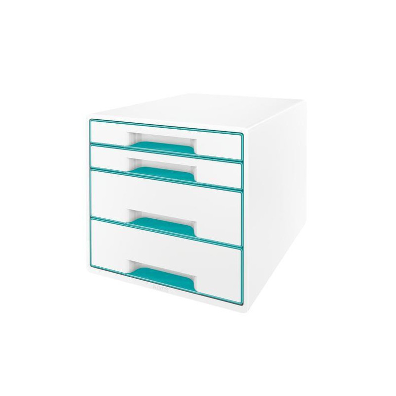 LEITZ Module de classement WOW, 2 petits + 2 grands tiroirs - Dim : L36,3 x H27 x P28,7 cm. Menthe