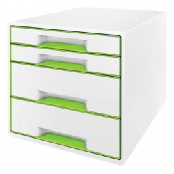 LEITZ Module de classement WOW, 2 petits + 2 grands tiroirs - Dim : L36,3 x H27 x P28,7 cm. Coloris Vert