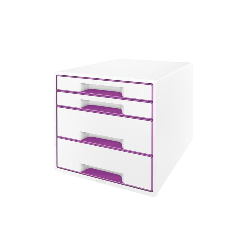 LEITZ Module de classement WOW, 2 petits + 2 grands tiroirs - Dim: L36,3 x H27 x P28,7 cm. Coloris Violet