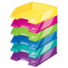 LEITZ Lot de 10 corbeilles à courrier Wow - Dim 1 corb : L35,7xH7xP25,5 cm. Coloris métallisé Assortis