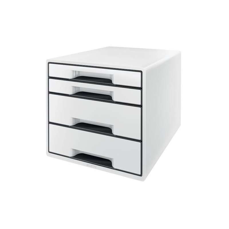 LEITZ Module de classement WOW, 2 petits + 2 grands tiroirs - Dim : L36,3 x H27 x P28,7 cm. Noir