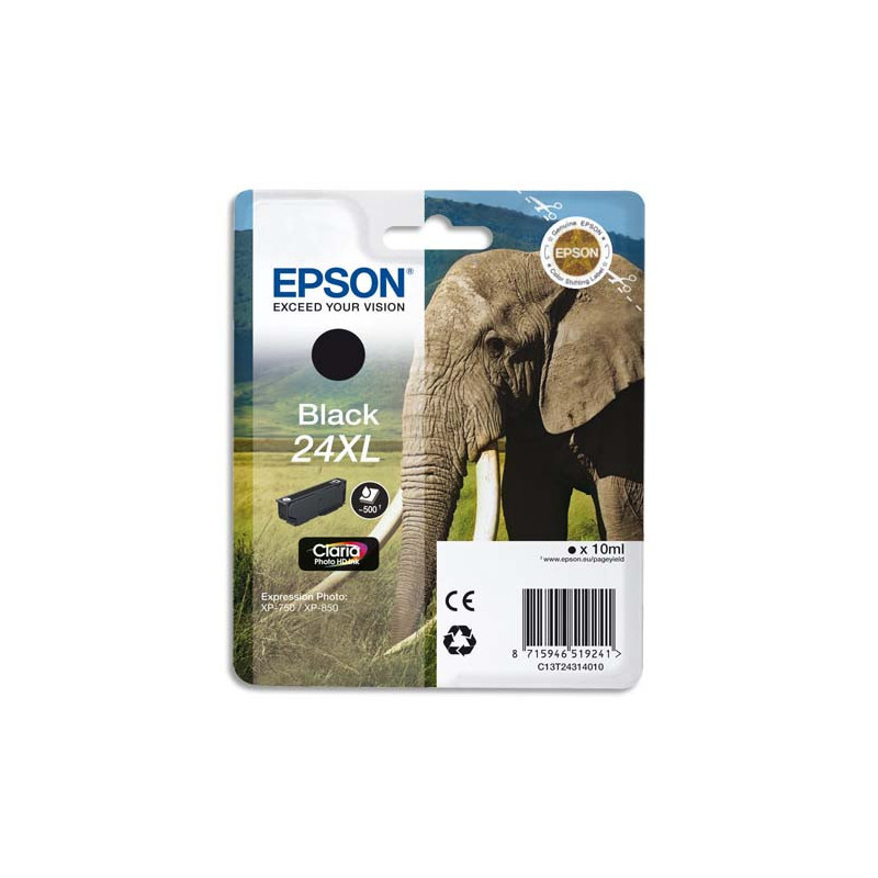 EPSON Cartouche Jet d'Encre Claria Photo HD Noir (XL) ''Eléphant'' - C13T24314012