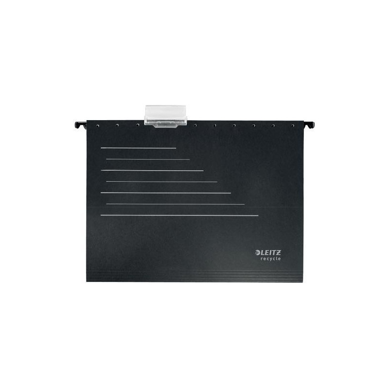 LEITZ Boîte 10 dossiers suspendus tiroir fond V Leitz Recycle en carton 100% recyclé/recyclable, noir