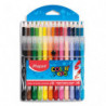 MAPED Pochette de 12 feutres LONG LIFE + 15 crayons de couleur COLOR PEPS