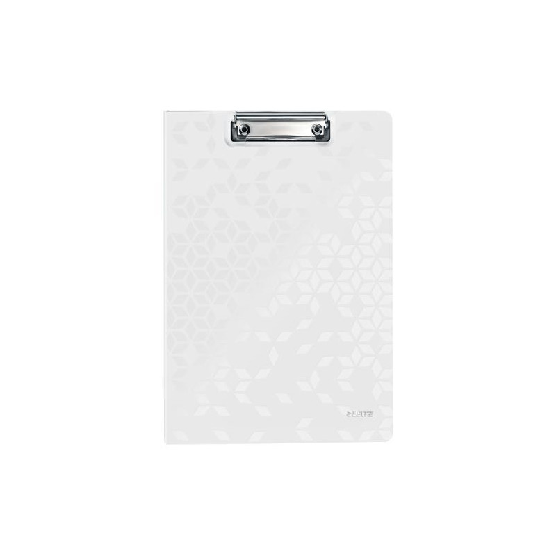 LEITZ Porte-blocs avec rabat WOW A4, capacité 75 feuilles. Dimensions : L22,8xH1,7xP32 cm. Coloris blanc