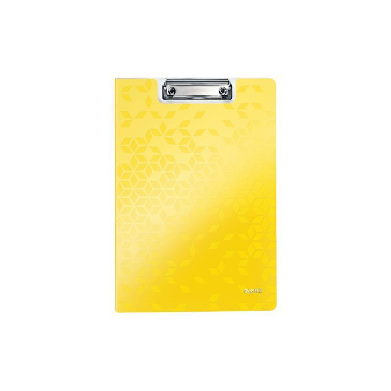 LEITZ Porte-blocs avec rabat WOW A4, capacité 75 feuilles. Dimensions : L22,8xH1,7xP32 cm. Coloris jaune