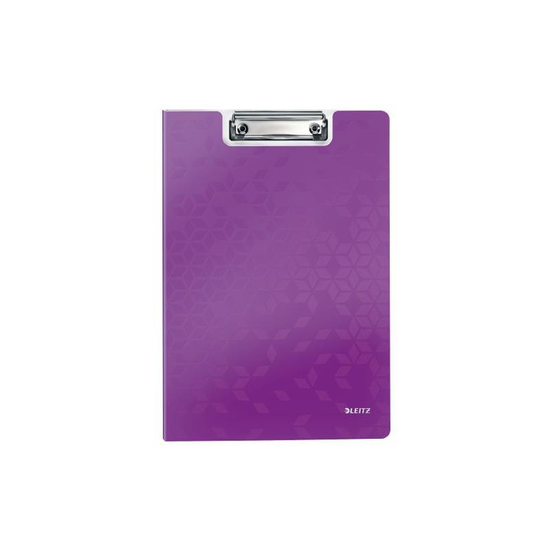 LEITZ Porte-blocs avec rabat WOW A4, capacité 75 feuilles. Dimensions : L22,8xH1,7xP32cm. Coloris violet