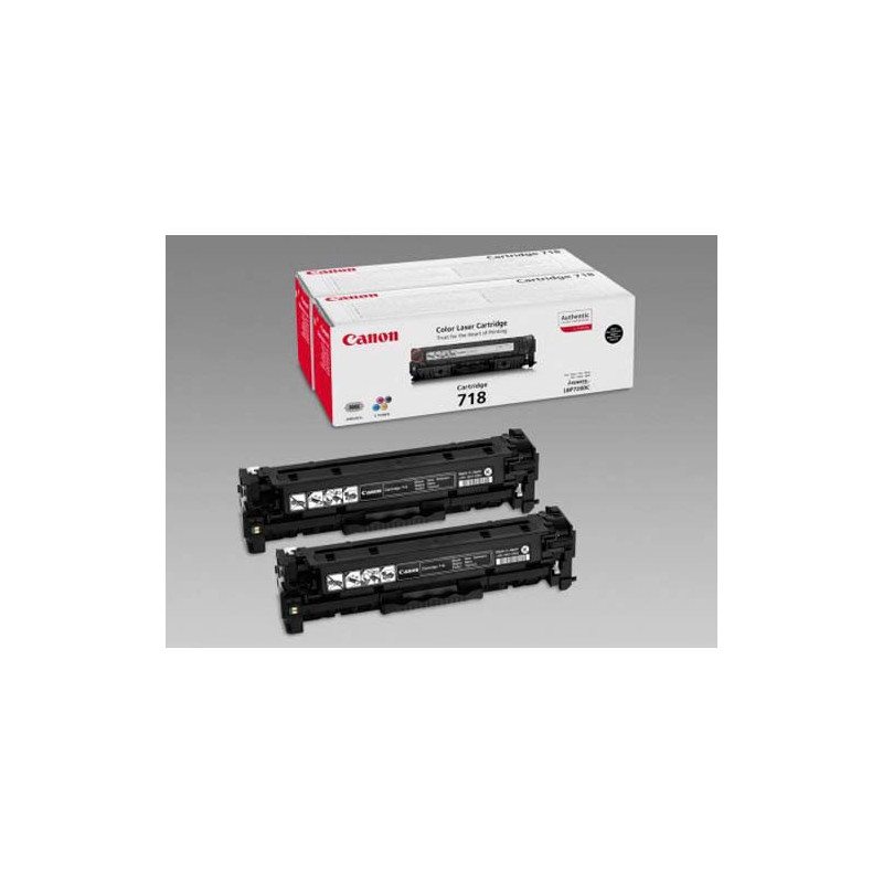 CANON Pack 2 cartouches toner Noir 718BK 2662B005
