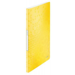 LEITZ Protège-documents WOW en polypropylène 20 pochettes, 40 vues. Coloris Jaune