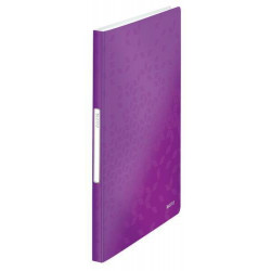 LEITZ Protège-documents WOW en polypropylène 40 pochettes, 80 vues. Coloris Violet