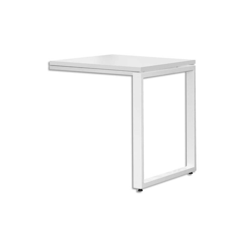 MT INTERNATIONAL Retour bureau MT1 élégance Blanc piétement Blanc - Dimensions L80 x H74 x P60 cm