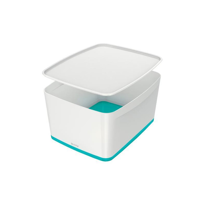 LEITZ Boîte MYBOX medium avec couvercle en ABS. Coloris Blanc fond Menthe