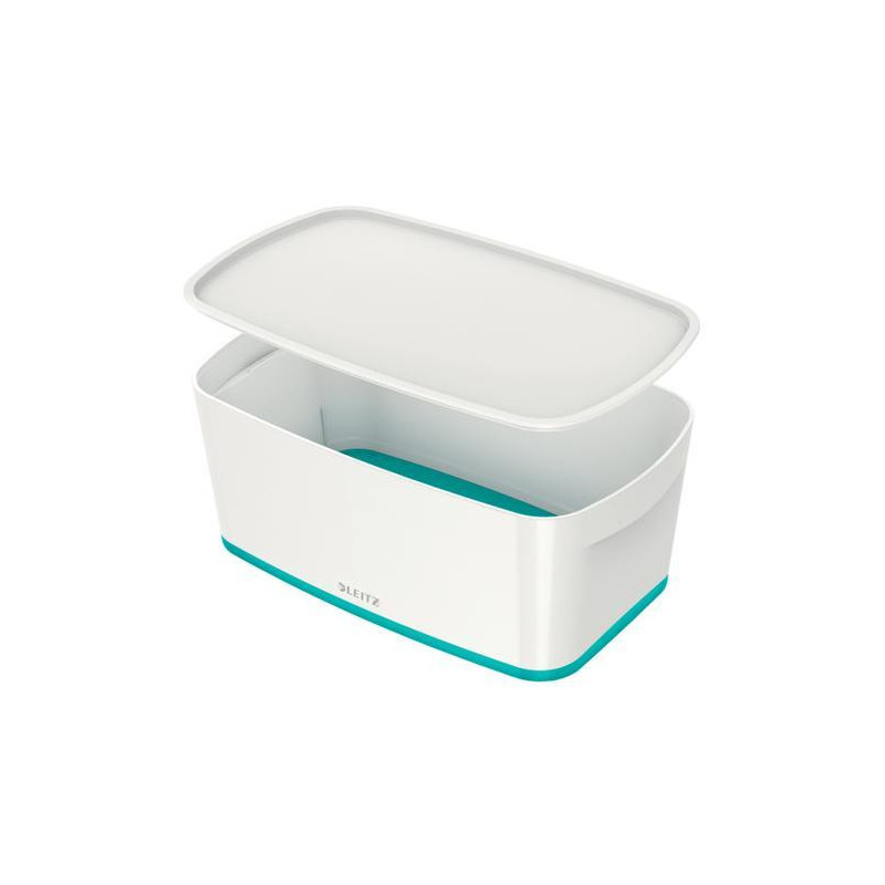 LEITZ Boîte MYBOX small avec couvercle en ABS. Coloris Blanc fond Menthe