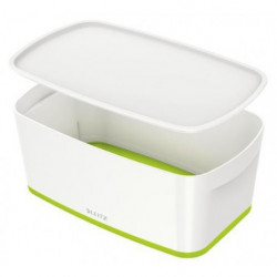 LEITZ Boîte MYBOX small avec couvercle en ABS. Coloris Blanc fond Vert