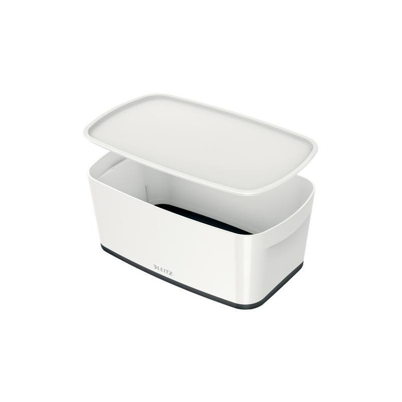 LEITZ Boîte MYBOX small avec couvercle en ABS. Coloris Blanc fond Noir